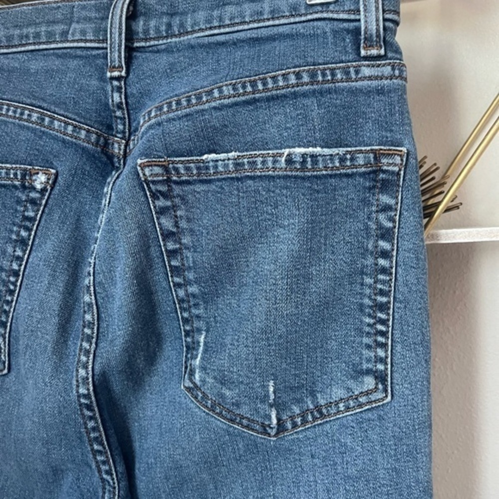 Reformation denim high rise jeans straight leg rhine wash jean coastal cowgirl - Picture 5 of 9